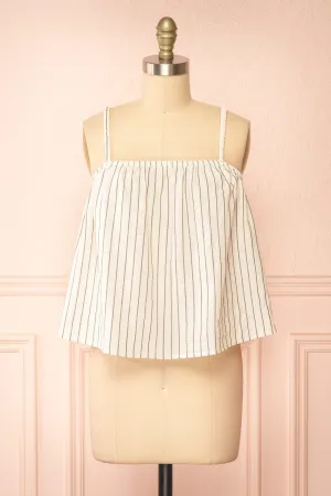Zillah | Ivory Striped Loose Tank Top