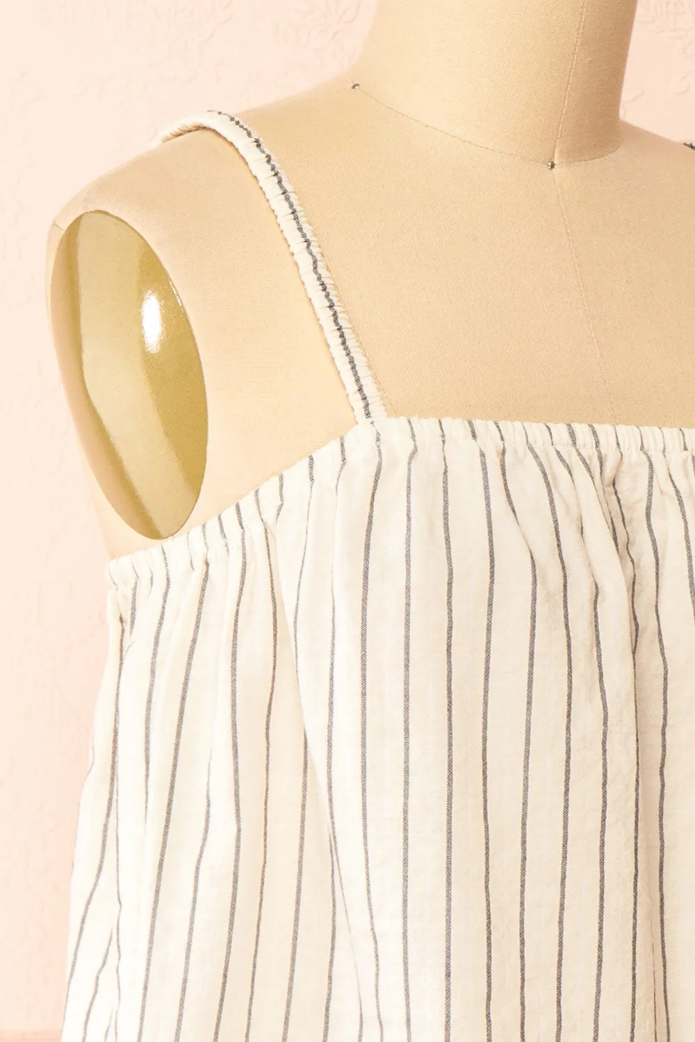 Zillah | Ivory Striped Loose Tank Top