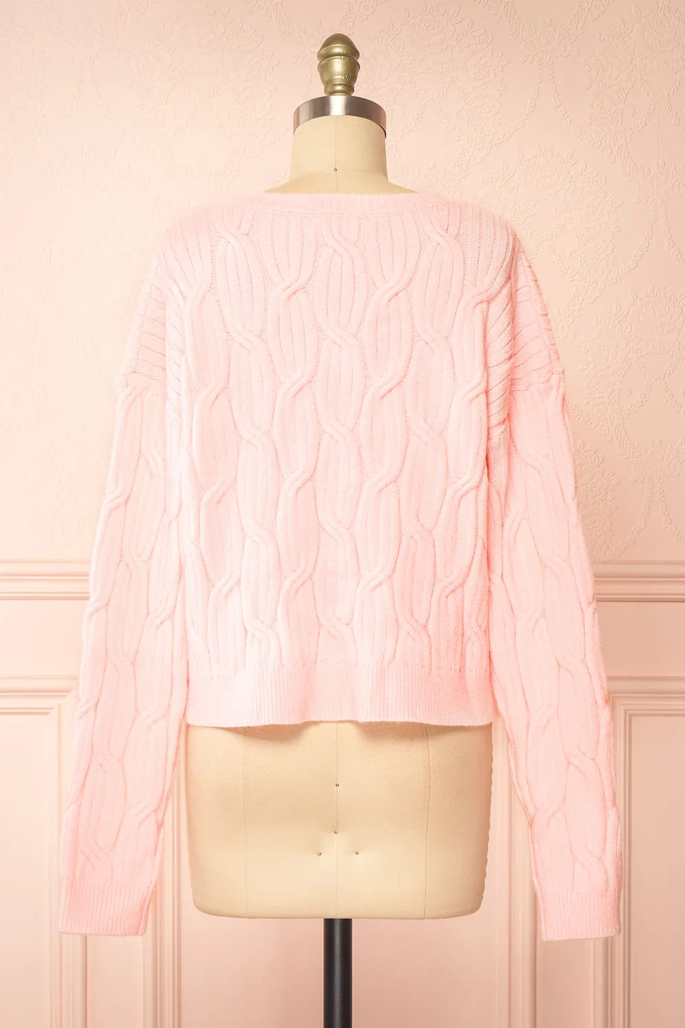 Zorane | Pink Knit Sweater w/ Satin Bows