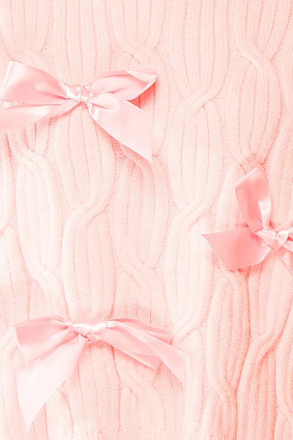 Zorane | Pink Knit Sweater w/ Satin Bows