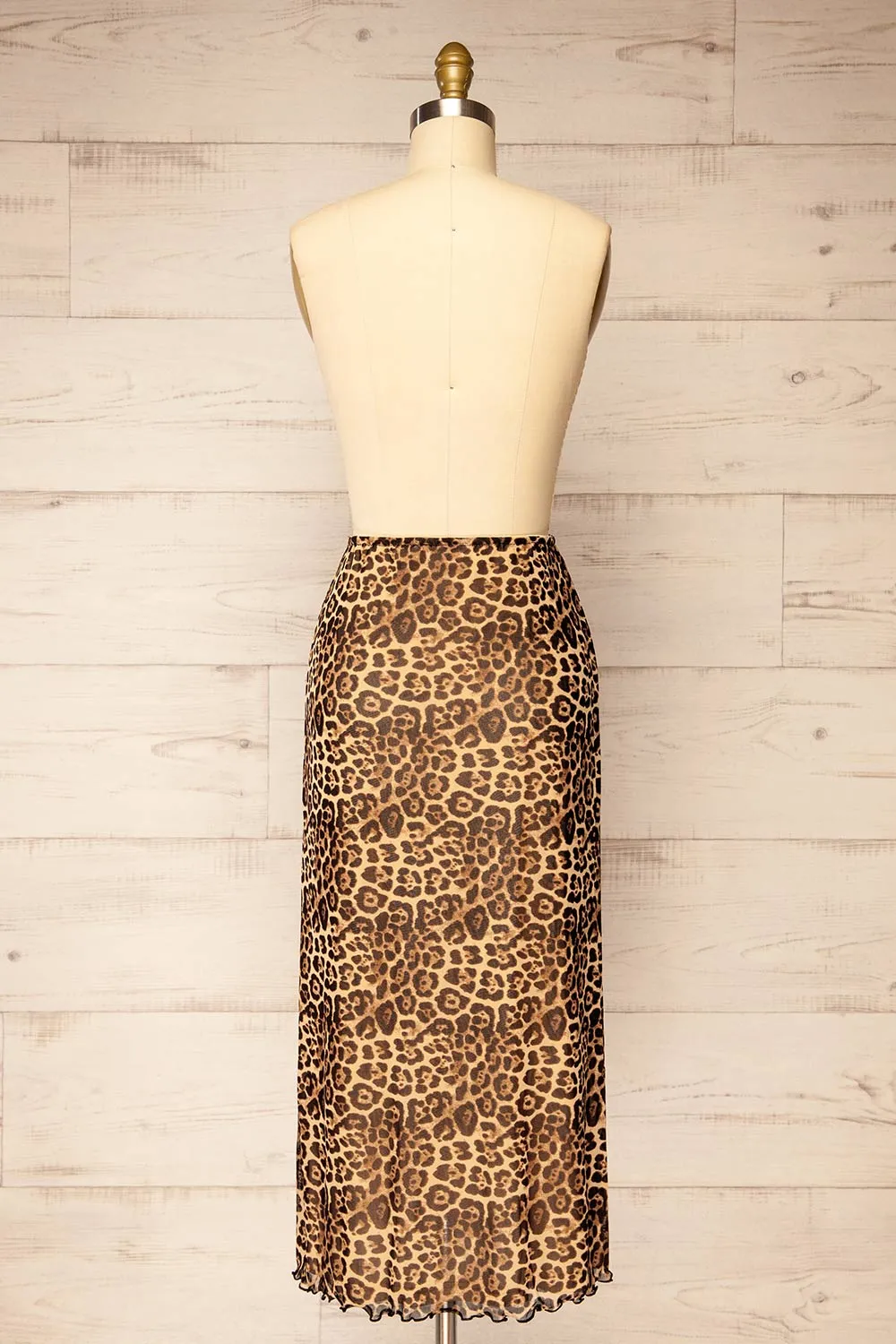 Zyran | Long Leopard Print Skirt