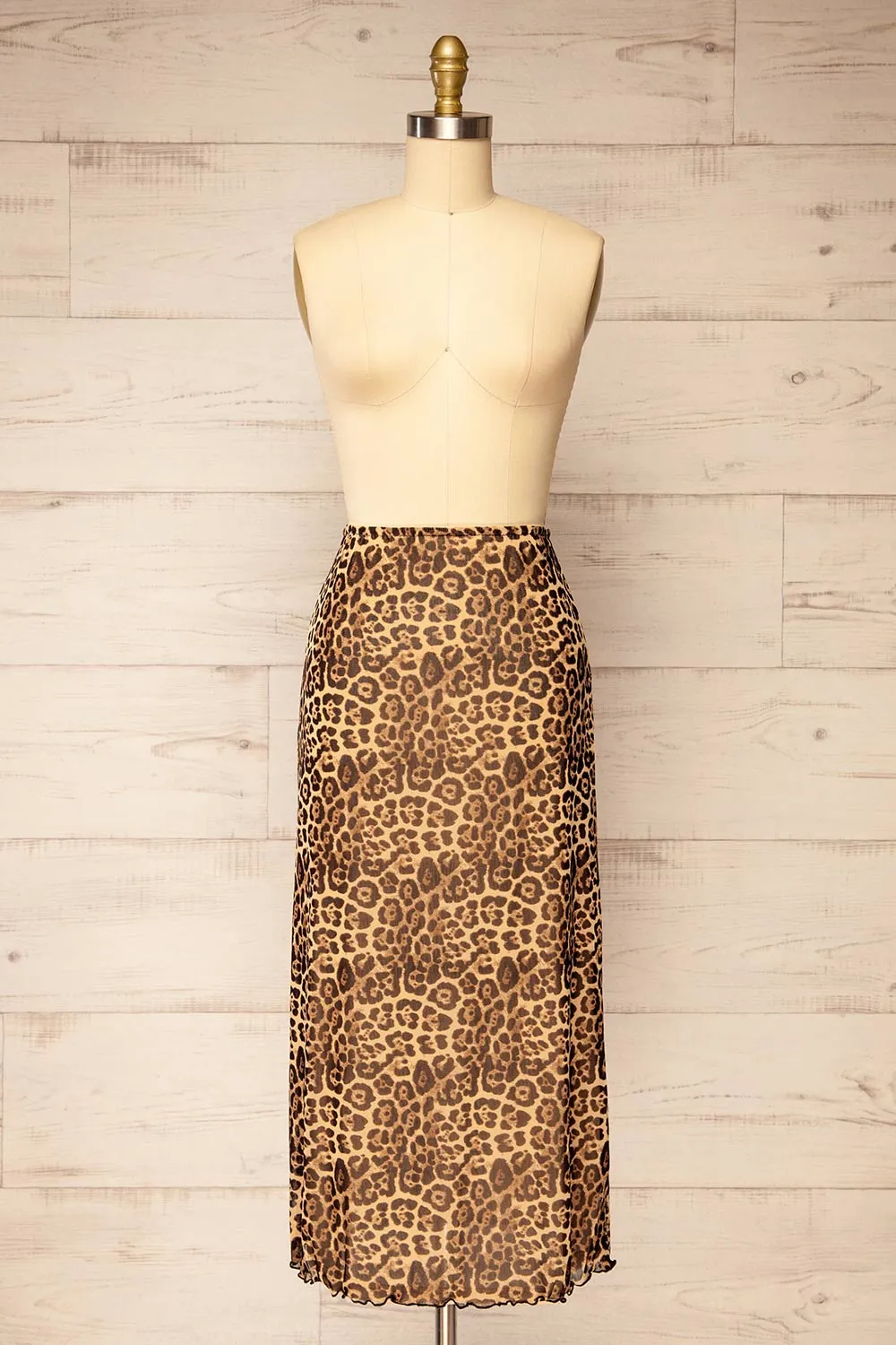 Zyran | Long Leopard Print Skirt